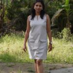 Khadi cotton knee length comfort dress ( S)