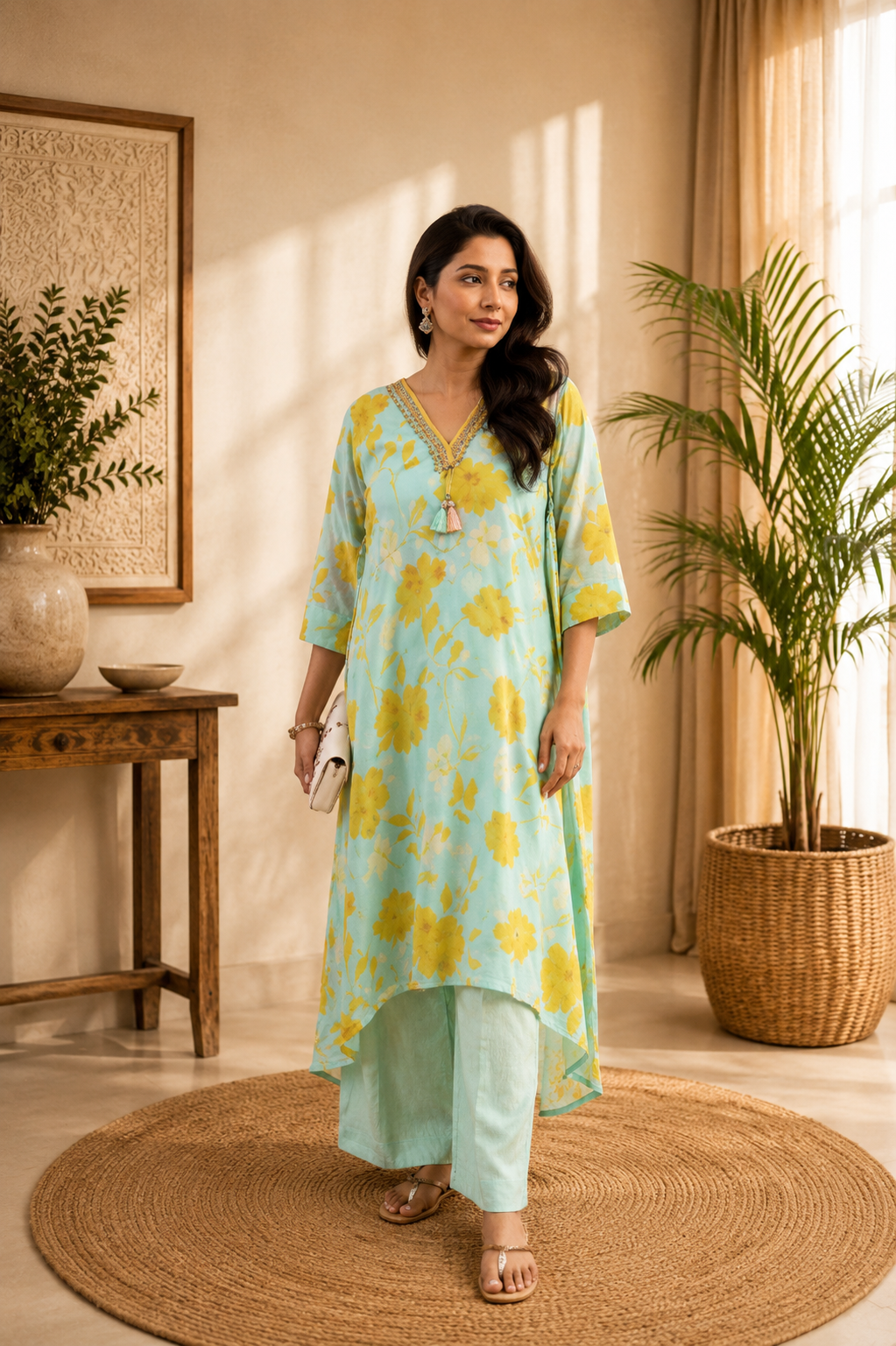 Kaftan Kurta Pant Set - Image 2
