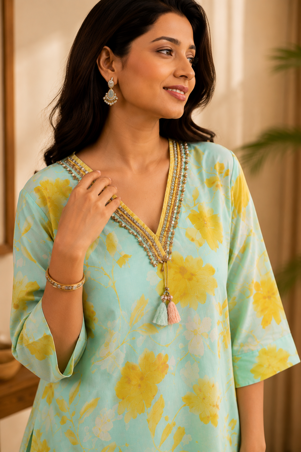 Kaftan Kurta Pant Set - Image 3